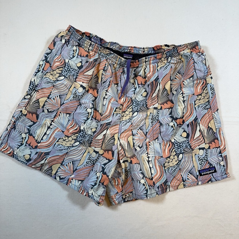 PATAGONIA Nylon Baggies Lined Large Shorts 57022 Swim Hike All Over Print Floral